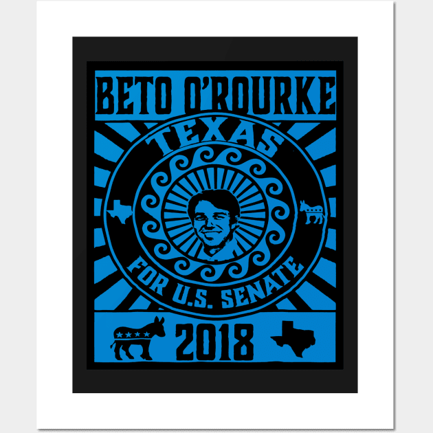 Beto 0_Rourke for US Senate Texas Turn Texas Blue Wall Art by wheeleripjm